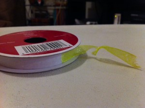 Ribbon with teeth marks...